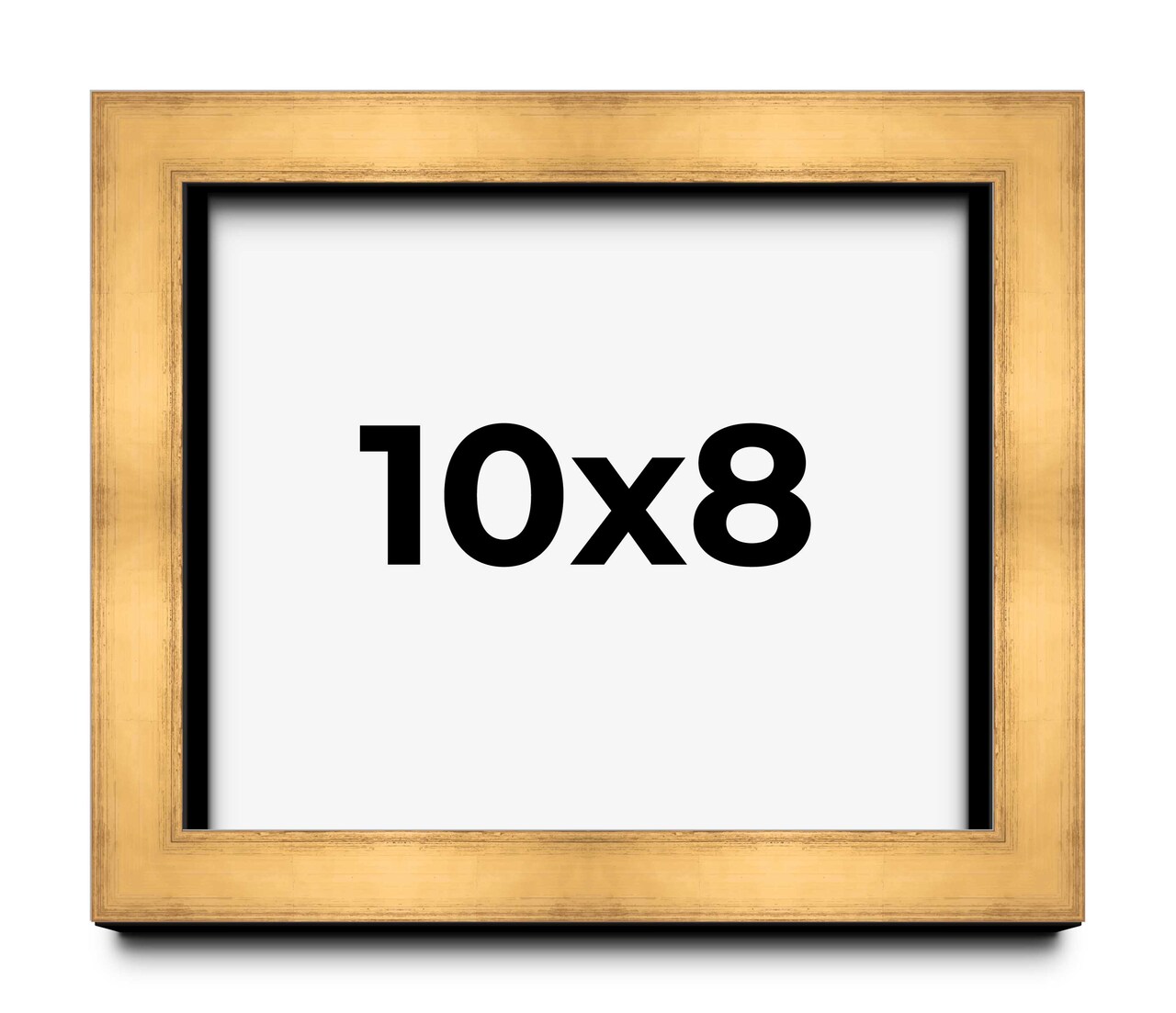 Photo Size Shadow Box 1.5" Depth Gold Picture Frame - UV Acrylic, Backing, Hanging Hardware